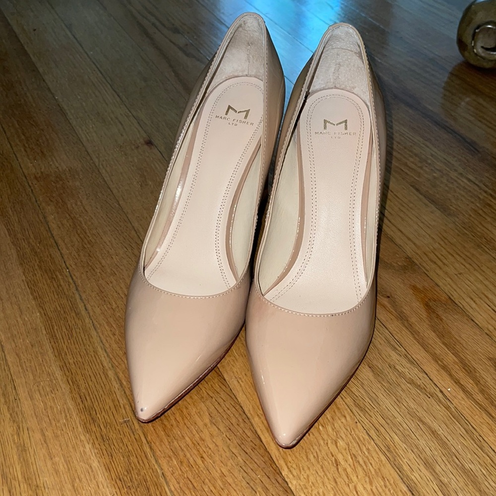 Beige Patent Leather Heels